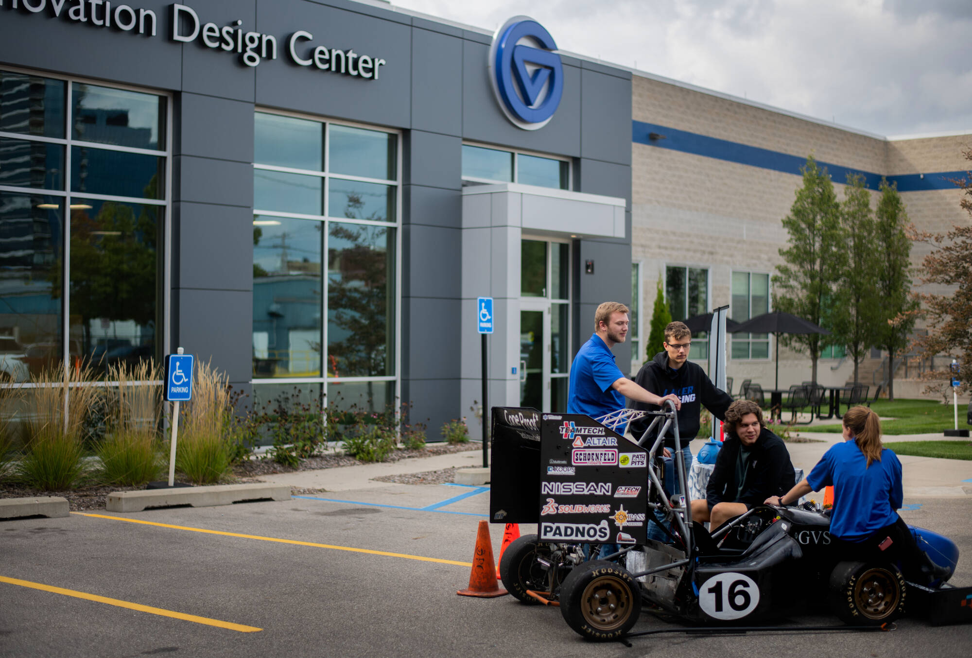 Students working outside the IDC